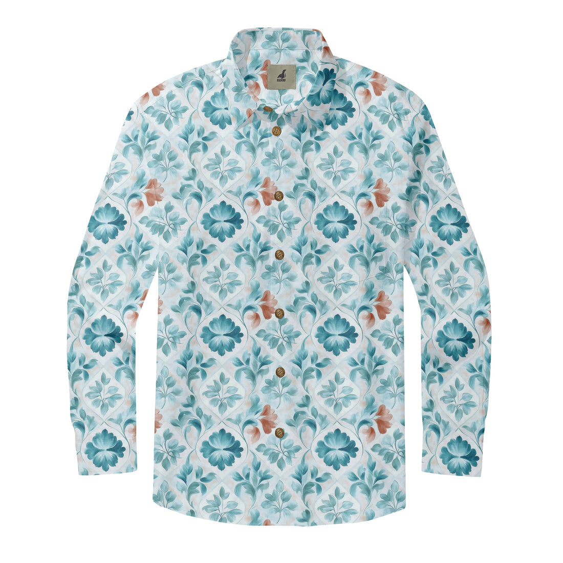 Indigo Floral Long Sleeve Shirts