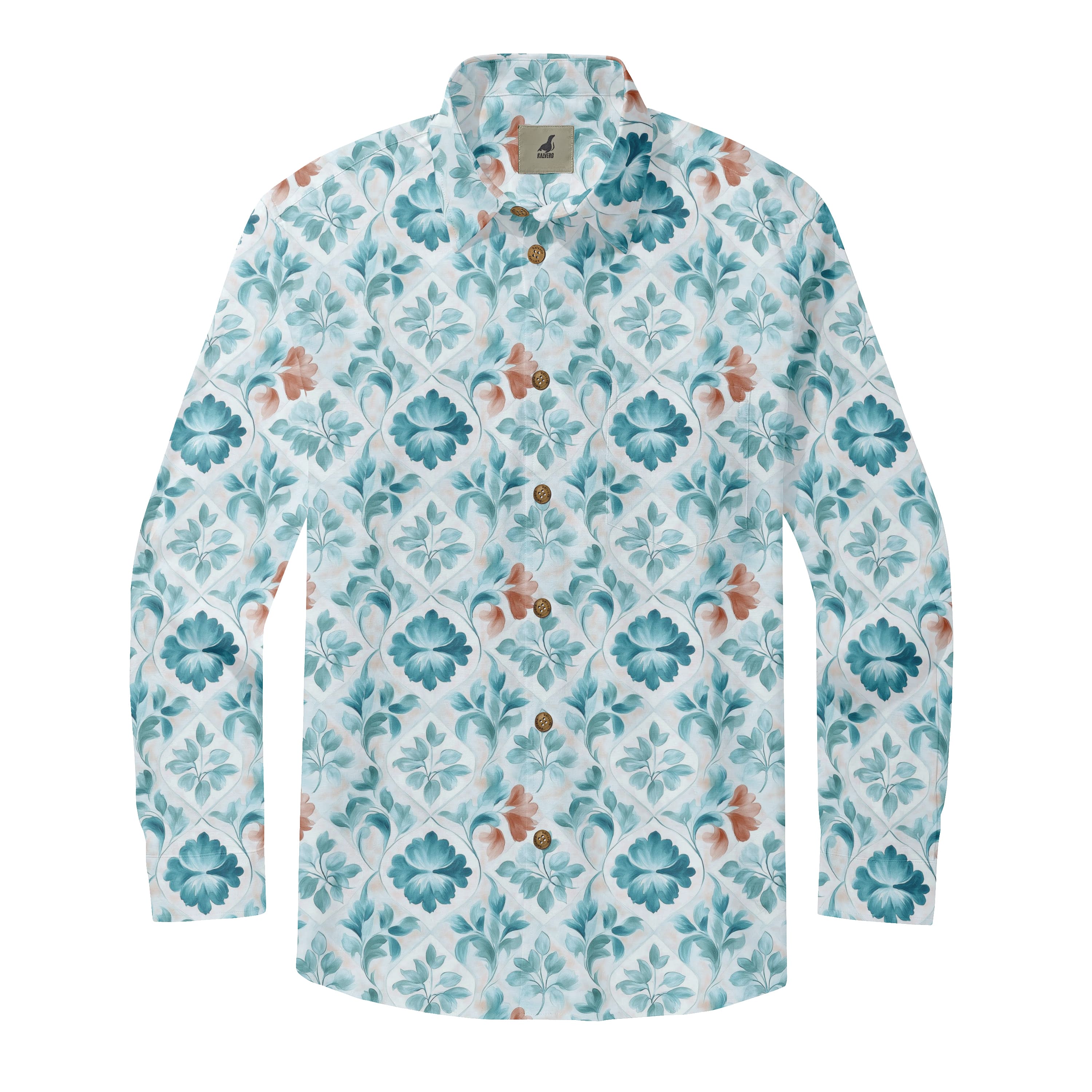 Indigo Floral Long Sleeve Shirts