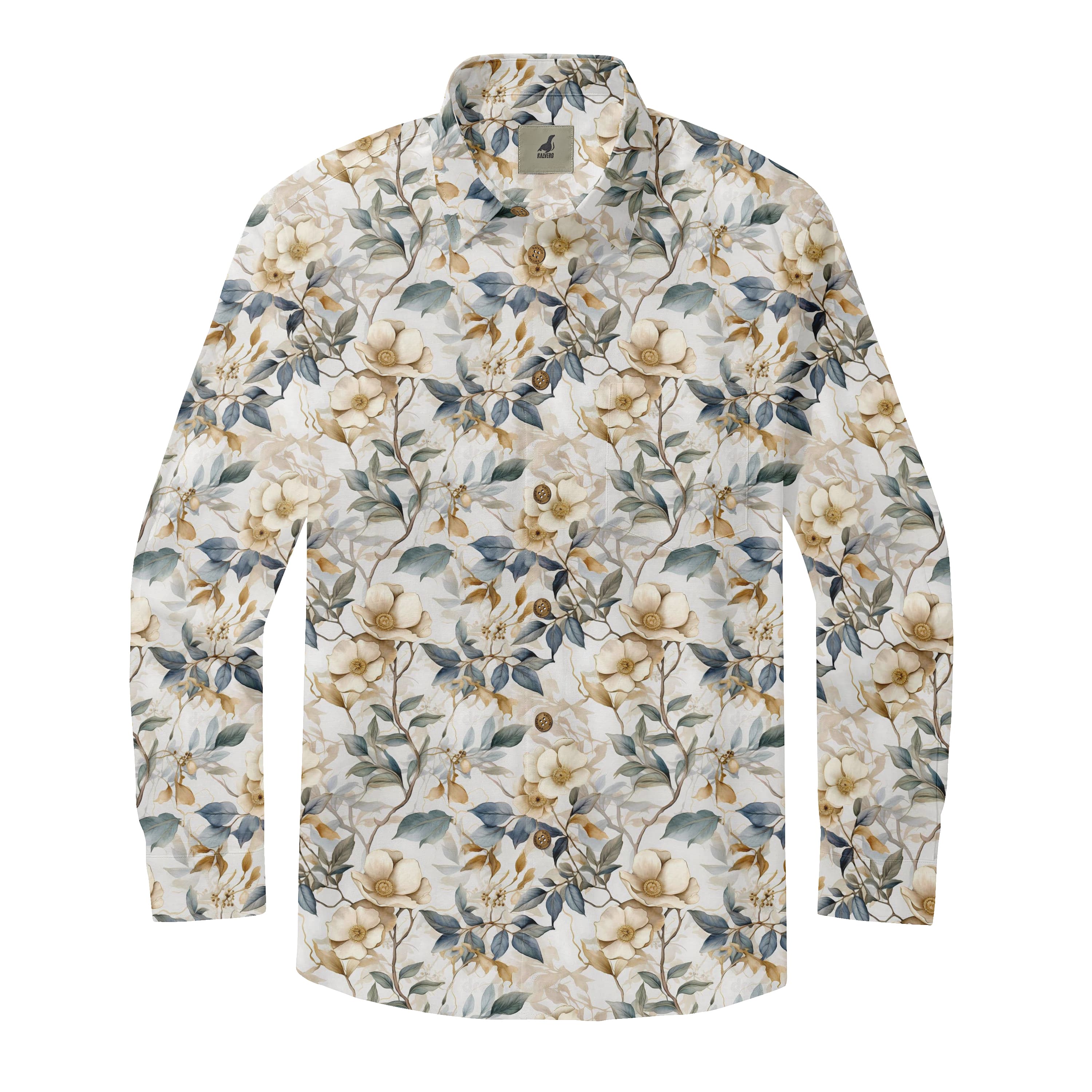 Earthy Floral Long Sleeve Shirts