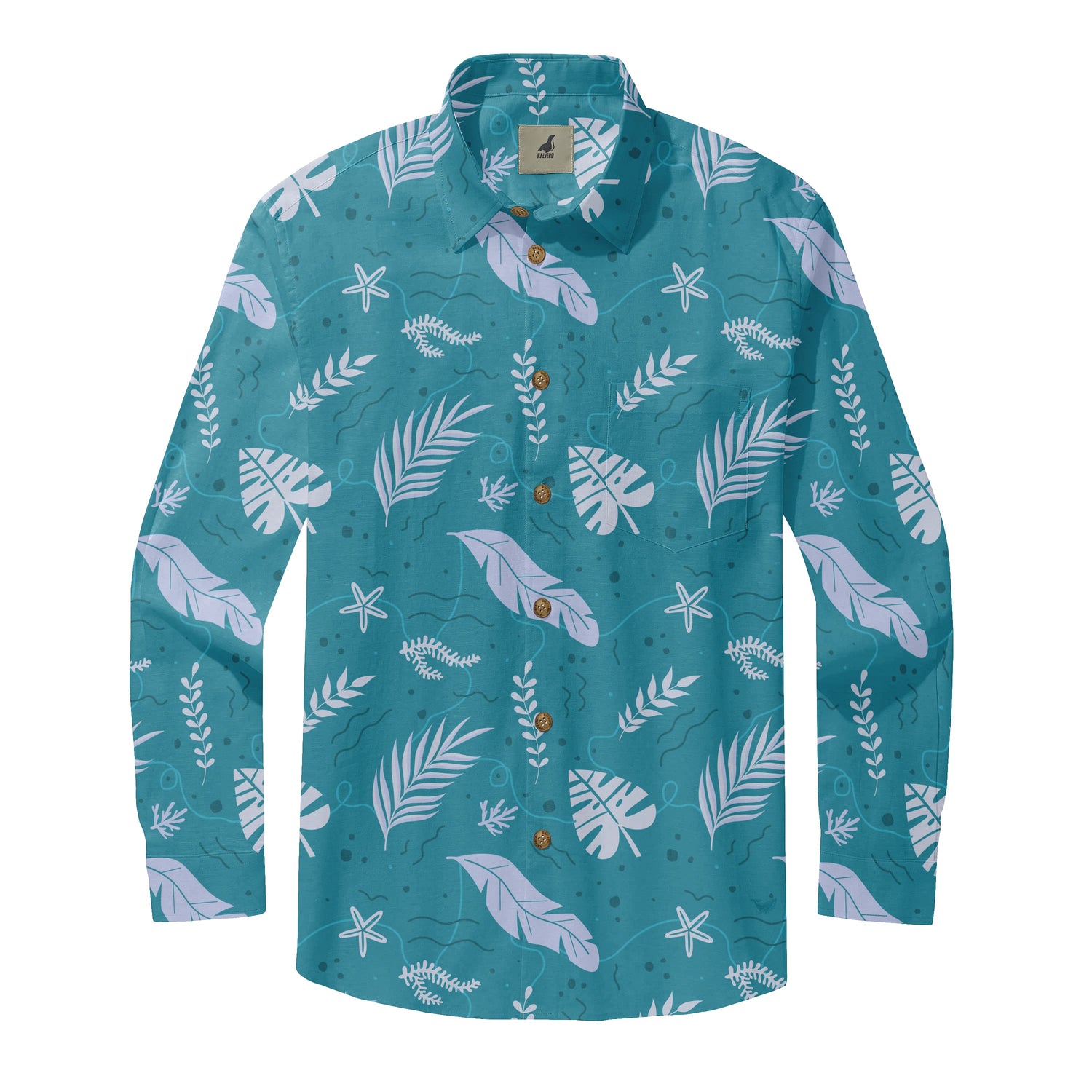 Ocean Leaves Long Sleeve Shirts