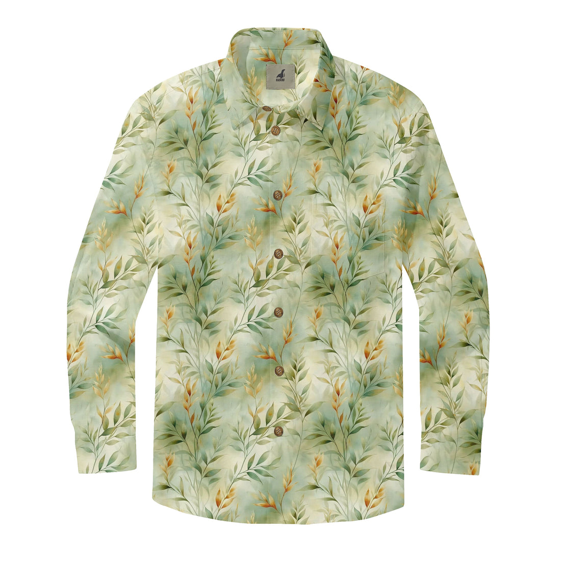 Watercolor Leaf Long Sleeve Shirt