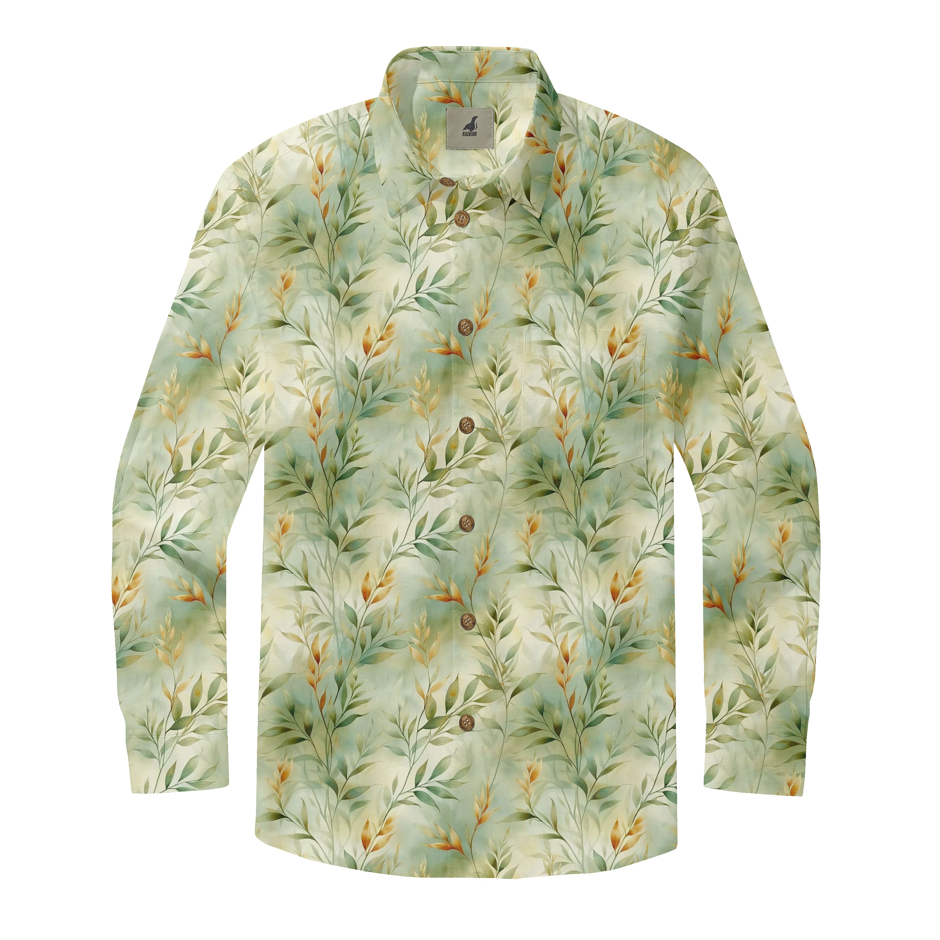 Watercolor Leaf Long Sleeve Shirt