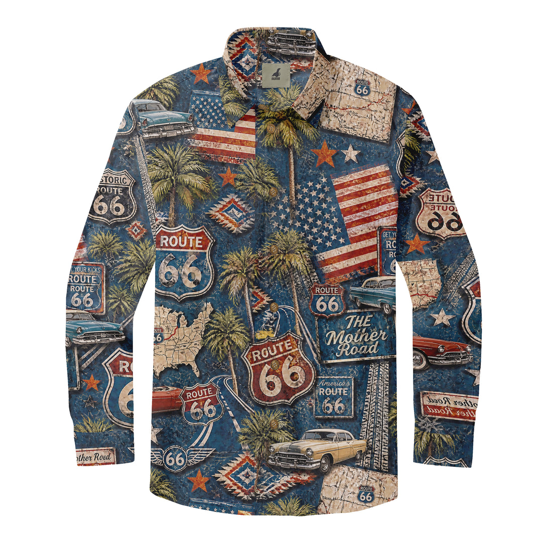 Route 66 Centennial Mother Road Long Sleeve Hawaiian Shirt