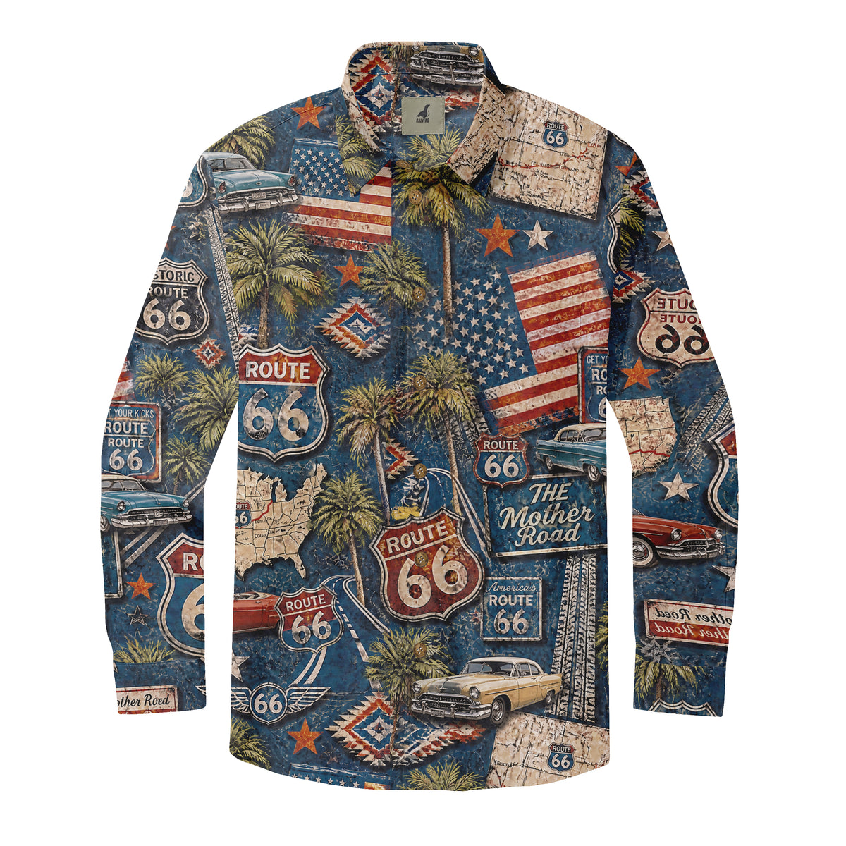 Route 66 Centennial Mother Road Long Sleeve Hawaiian Shirt