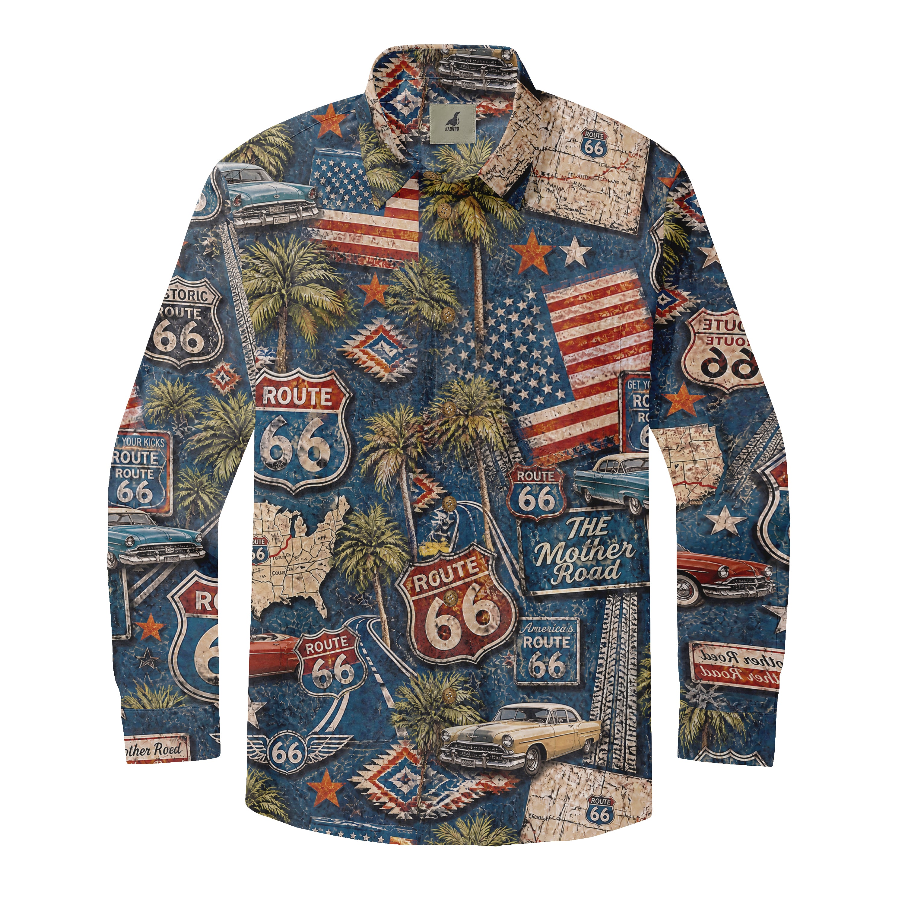 Route 66 Centennial Mother Road Long Sleeve Hawaiian Shirt