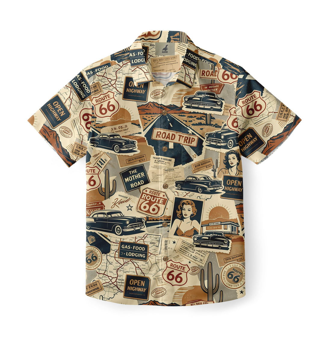Route 66 Retro Collage Hawaiian Shirt