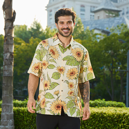 Radiant Sunflower Childrens Hawaiian Shirt
