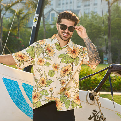 Radiant Sunflower Childrens Hawaiian Shirt
