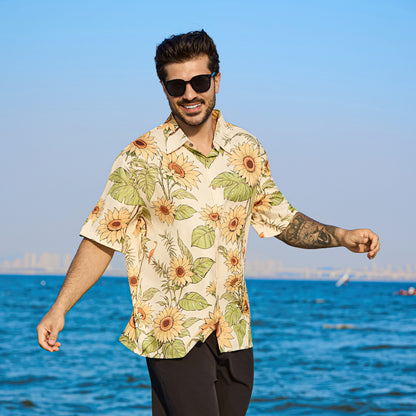 Radiant Sunflower Childrens Hawaiian Shirt