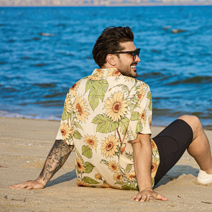 Radiant Sunflower Childrens Hawaiian Shirt