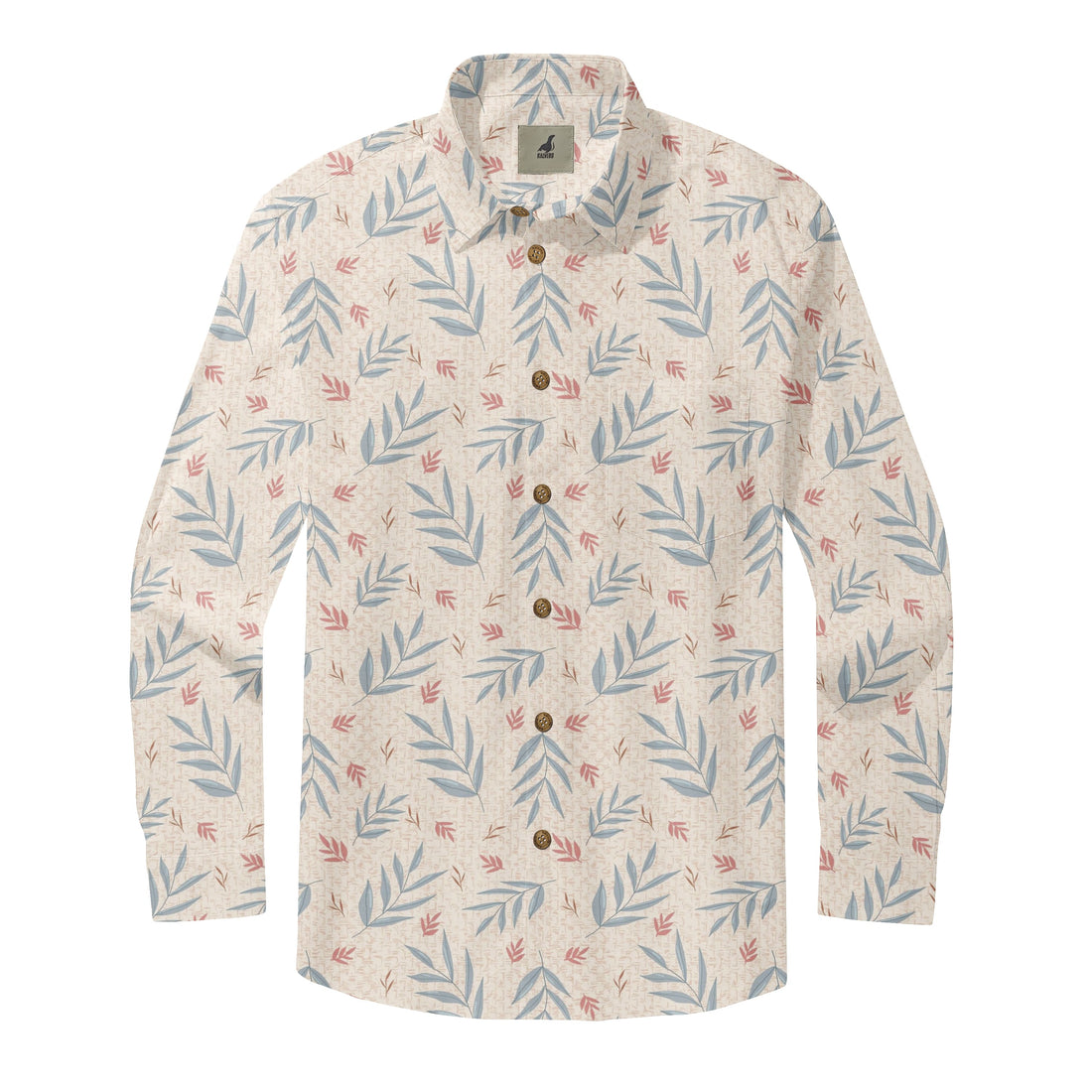 Leaf Print Long Sleeve Shirts