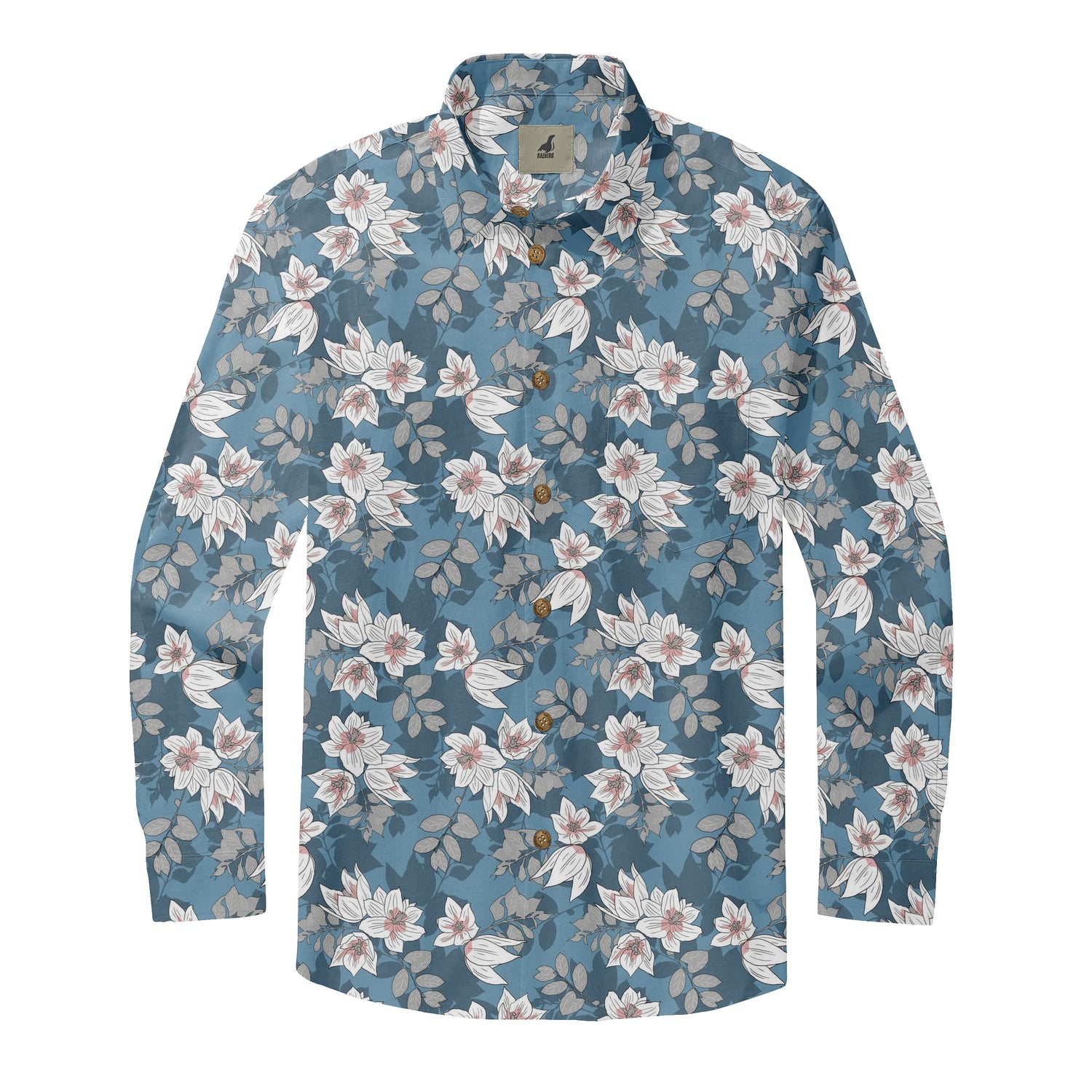 Azure Bloom Long Sleeve Shirt
