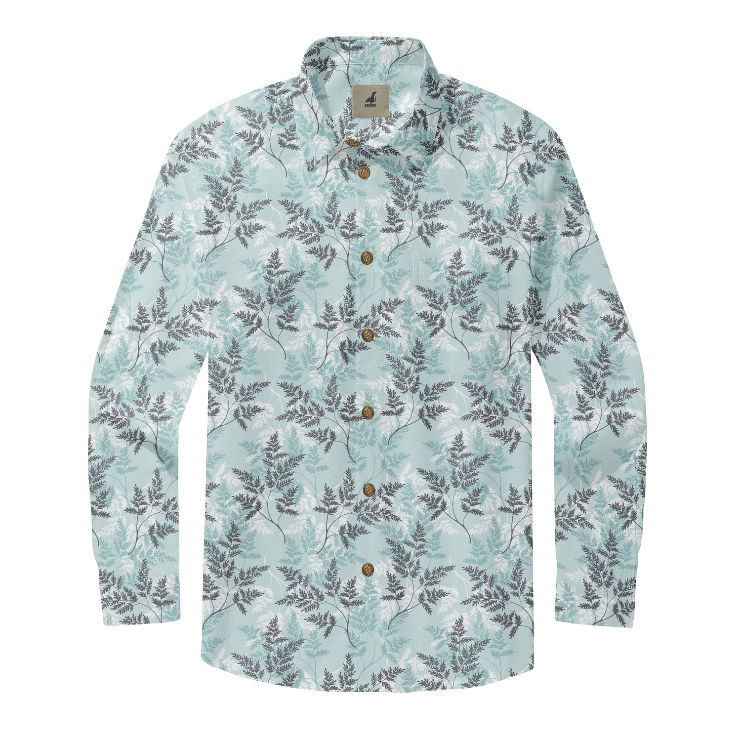 Aqua Fern Long Sleeve Shirts