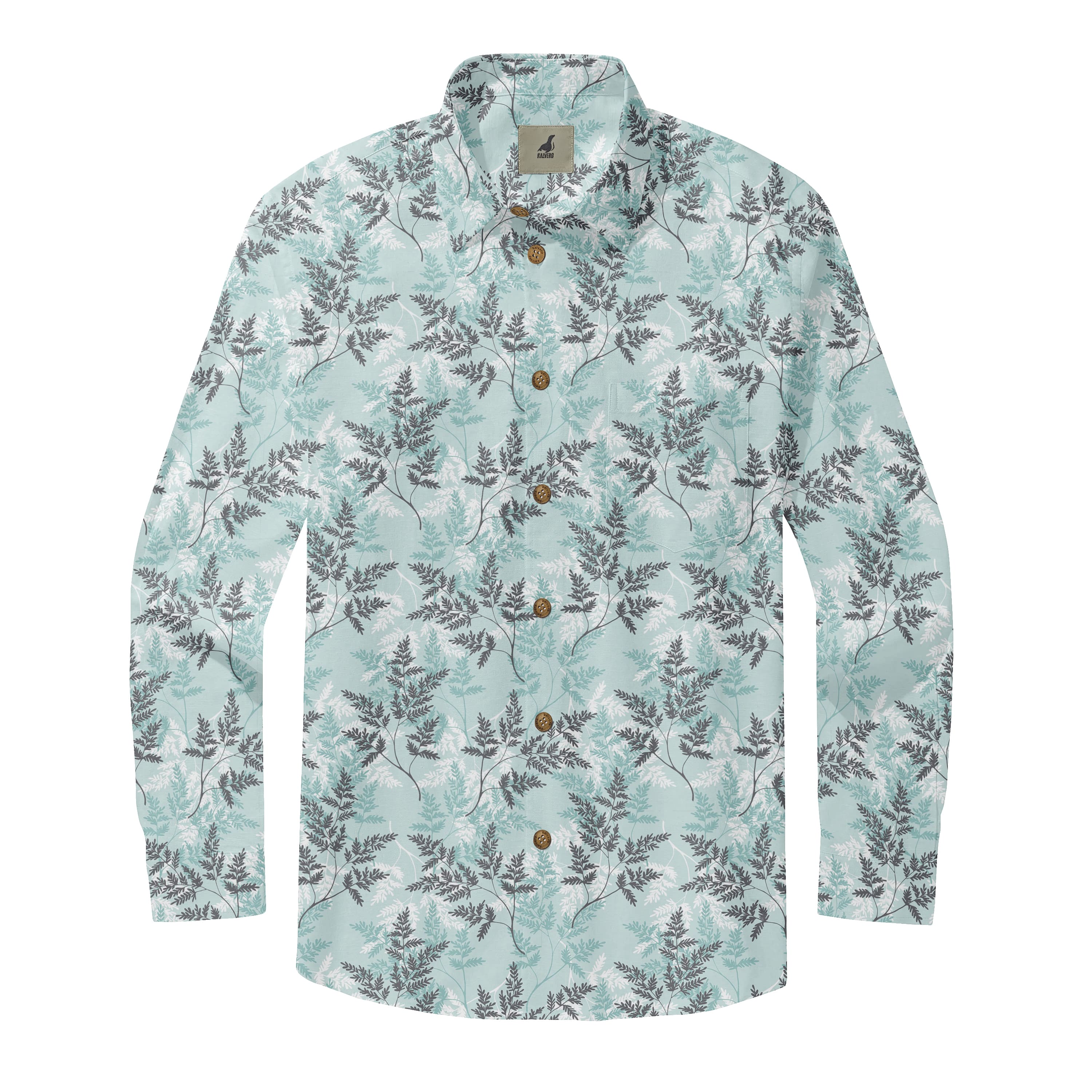 Aqua Fern Long Sleeve Shirts