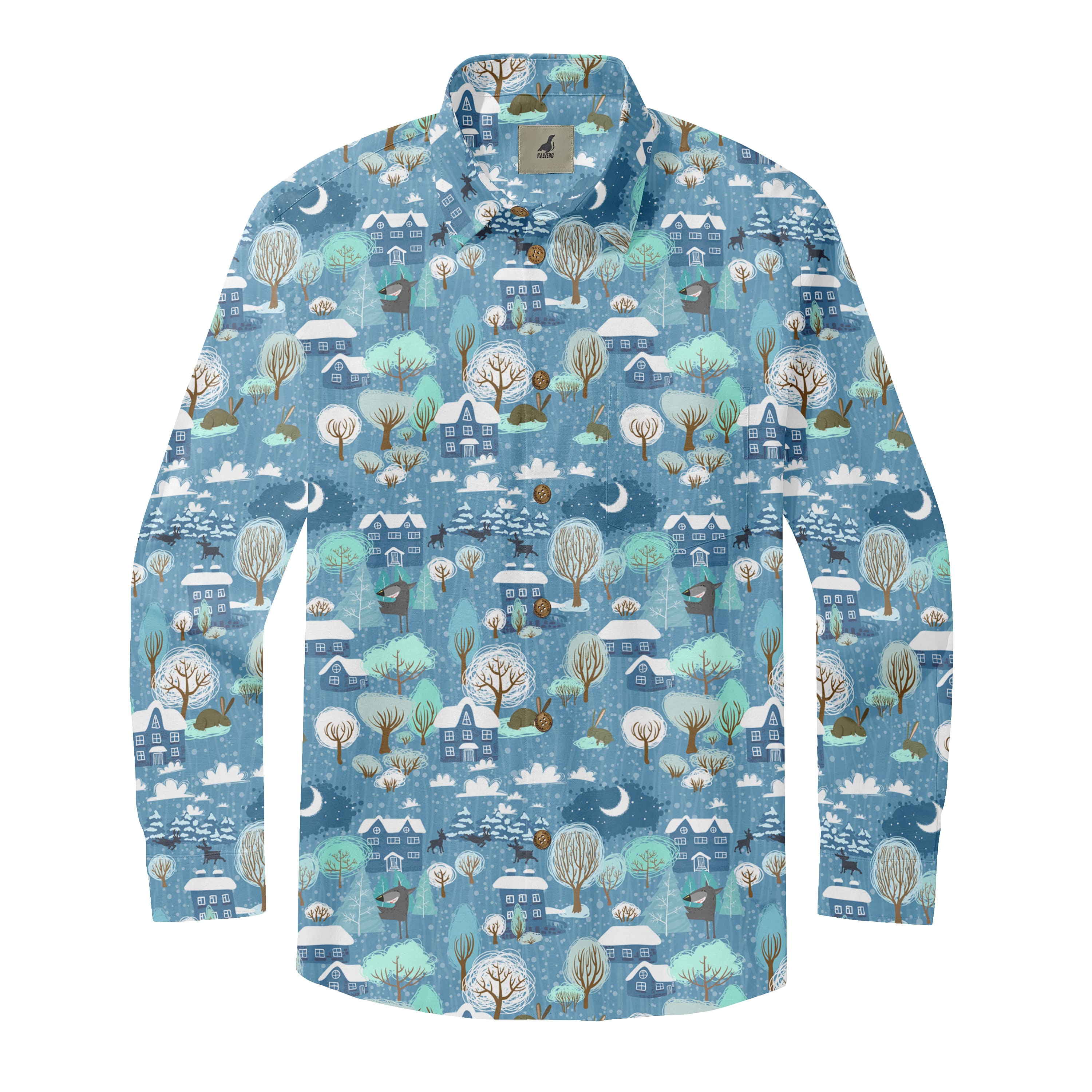 Snowy Village Long Sleeve Shirt