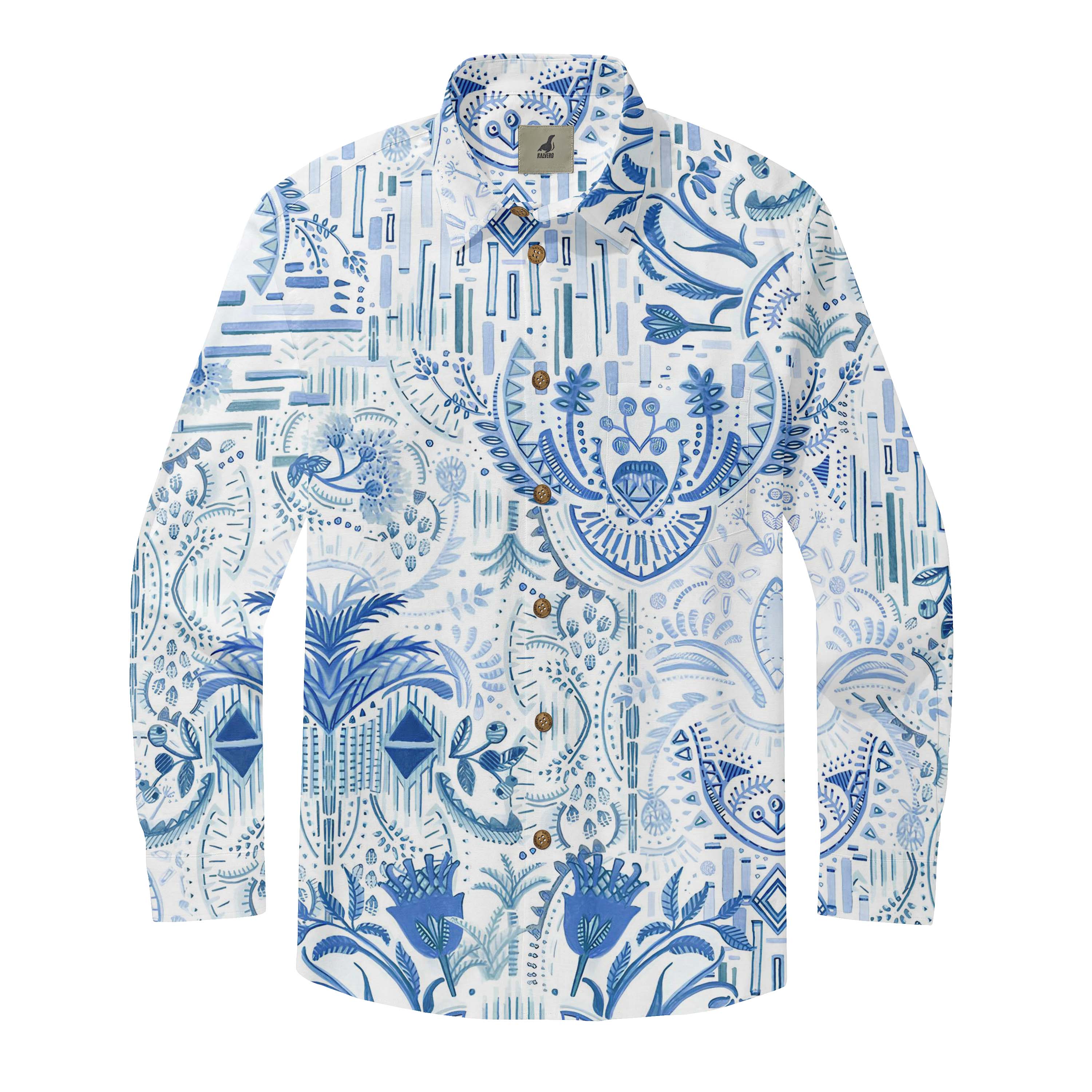 Porcelain Elegance Long Sleeve Shirts