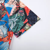 Colorful Japanese art shirt with vibrant designs and patterns.