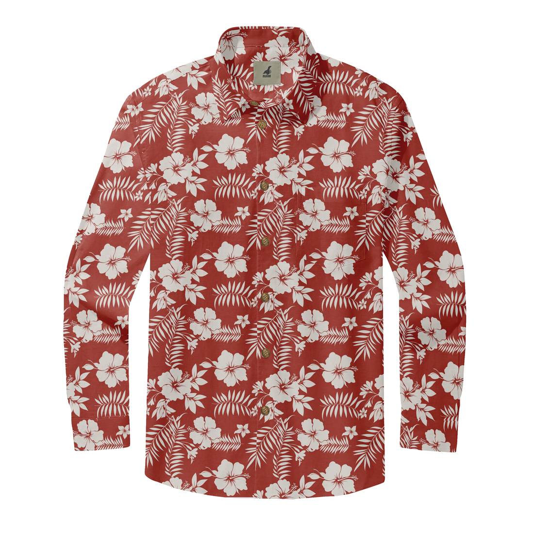 Crimson Flora Long Sleeve Shirts