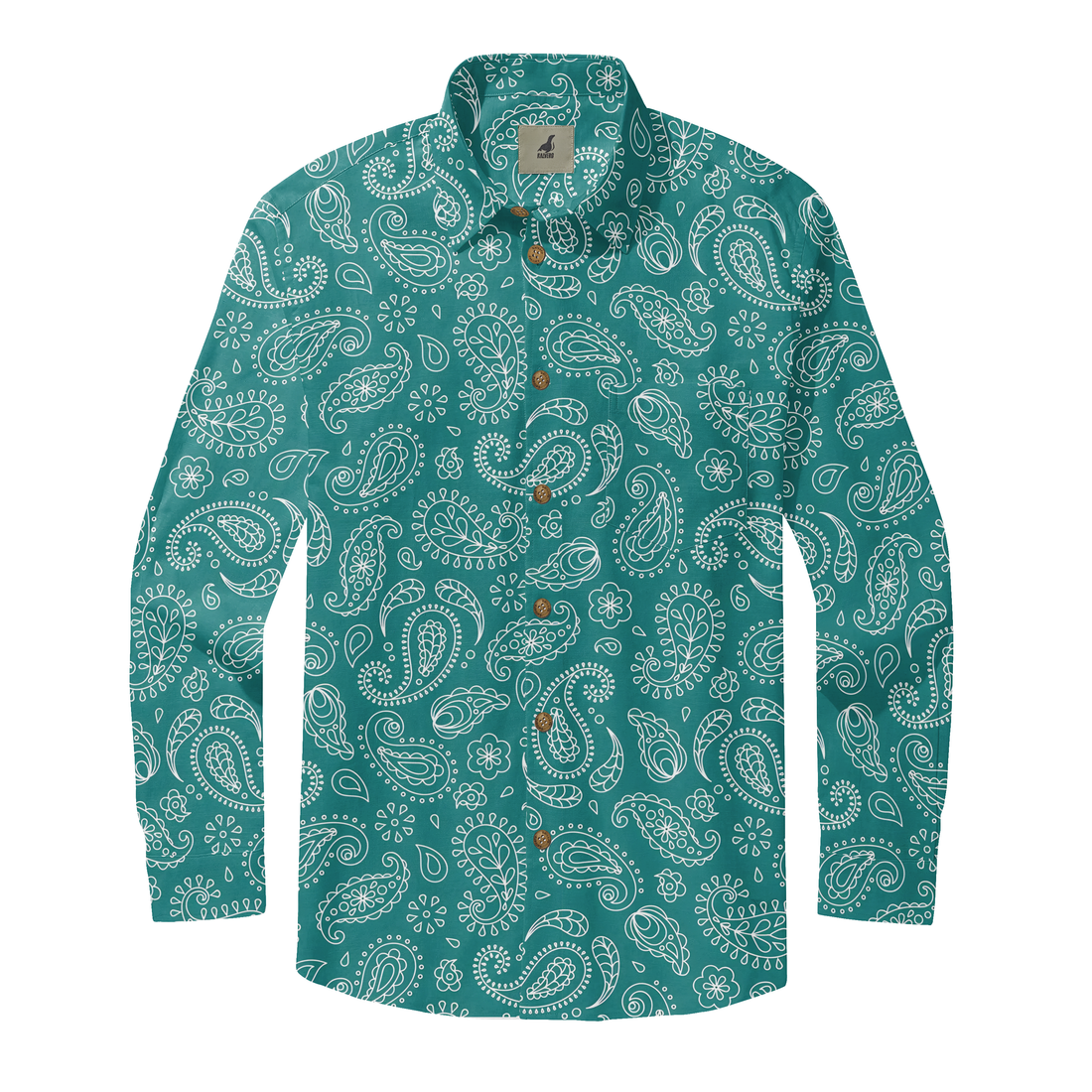 Teal Swirl Long Sleeve Shirts