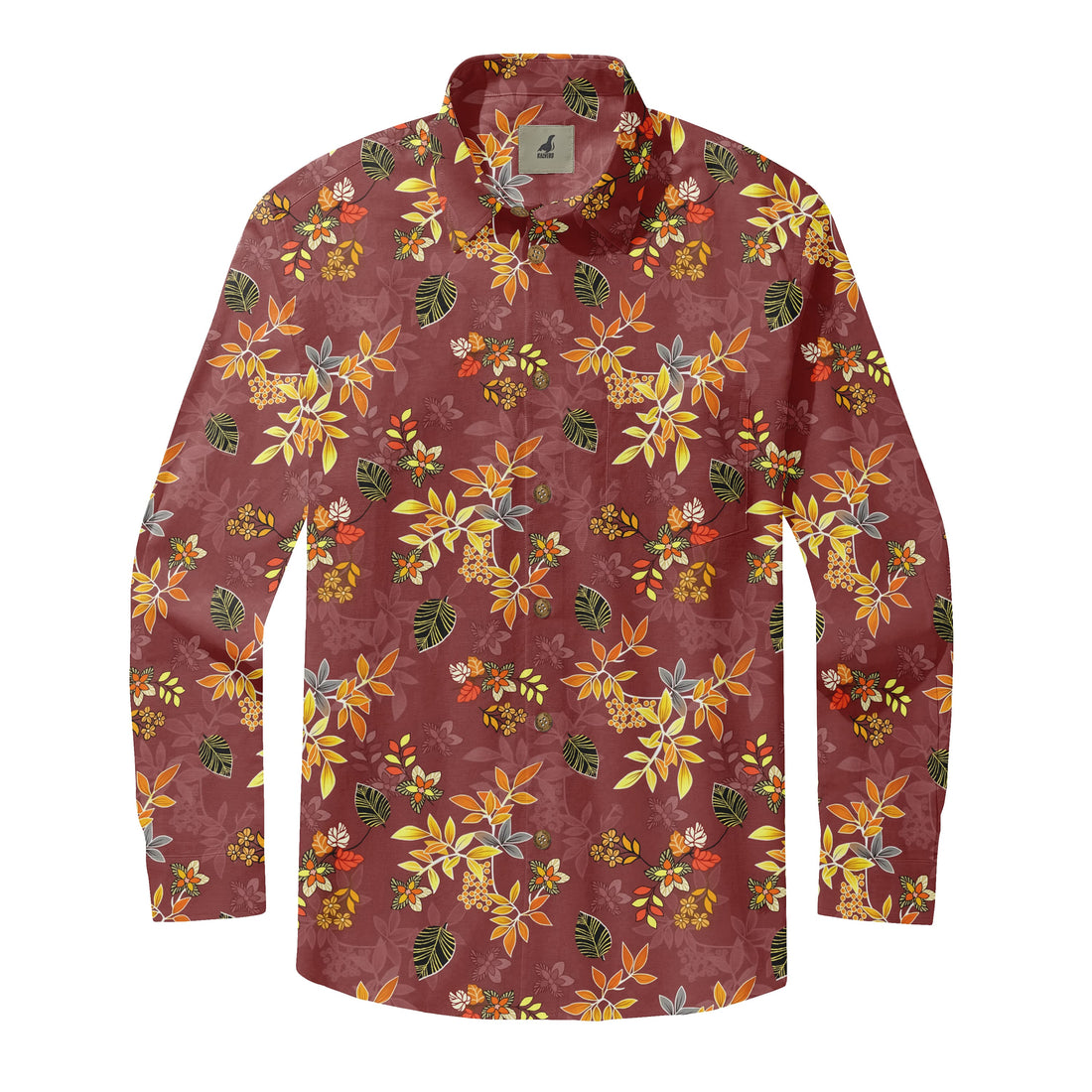 Autumn Ember Floral Camp Long Sleeve Shirts