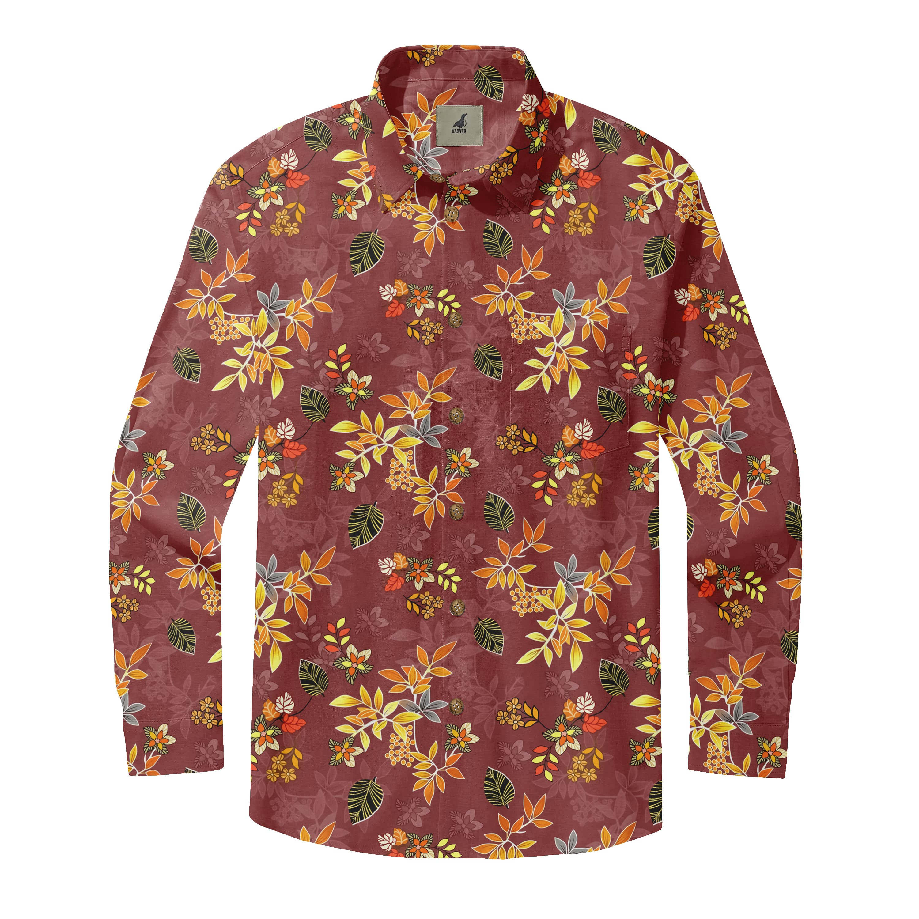Autumn Ember Floral Camp Long Sleeve Shirts