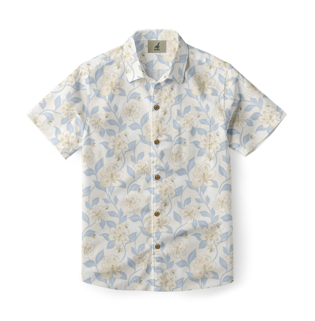 White Tropical Floral Hawaiian Shirt