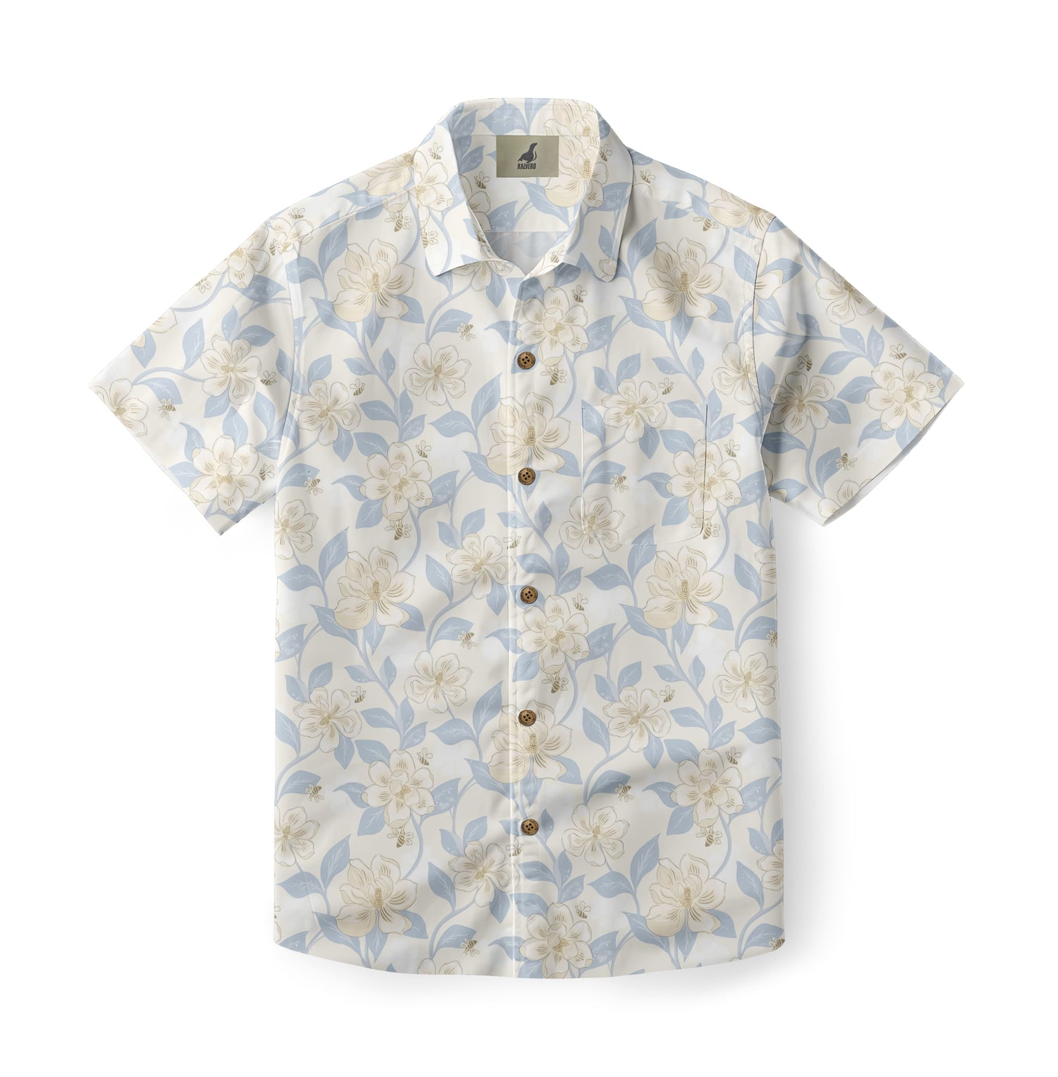 White Tropical Floral Hawaiian Shirt