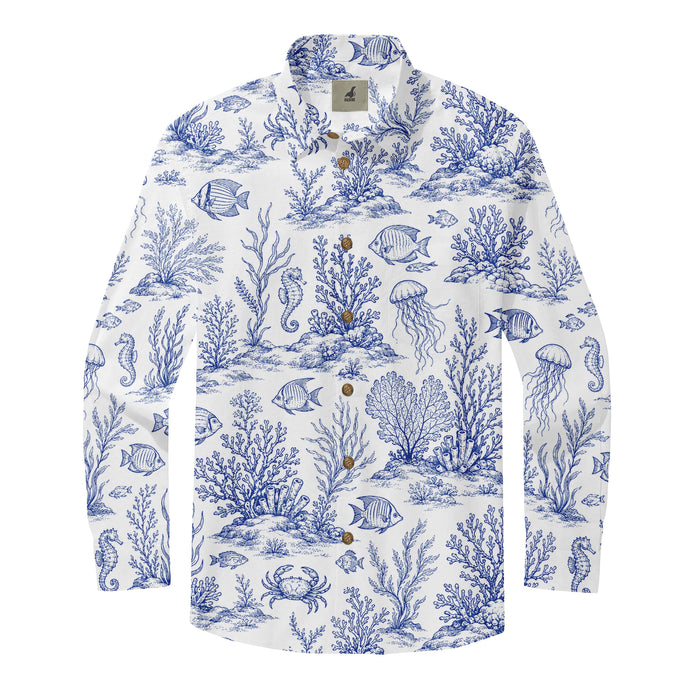 Blue Coral Sanctuary Long Sleeve Shirts