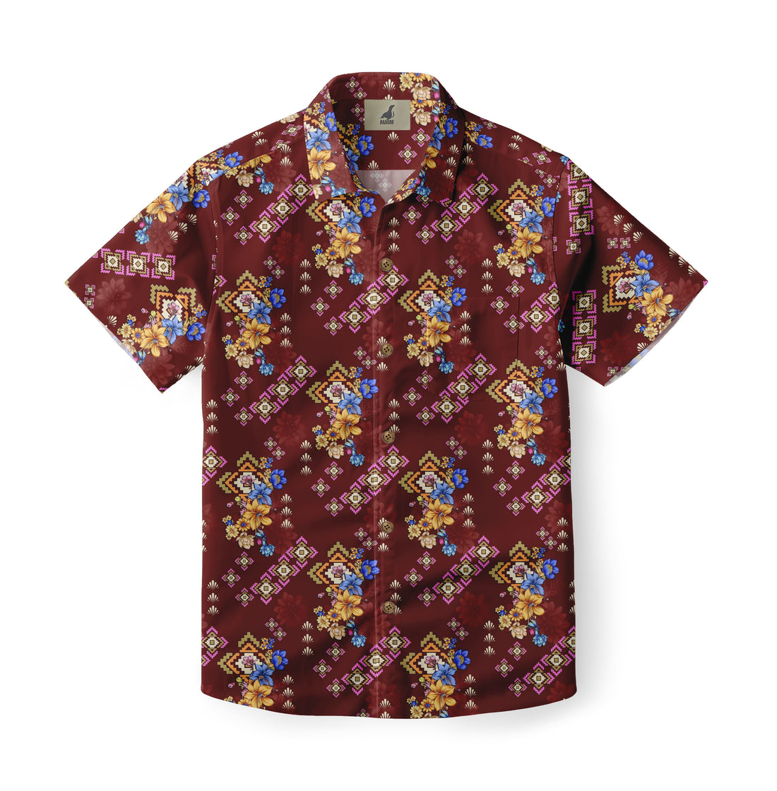 Bohemian Ruby Print Hawaiian Shirt