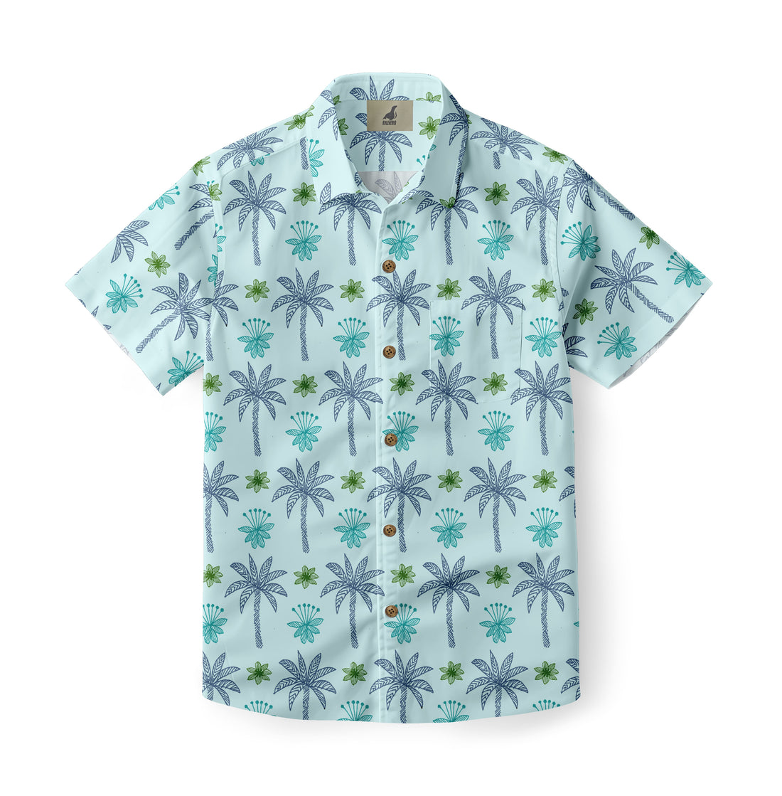 Light Blue Palm Tree Hawaiian Shirt