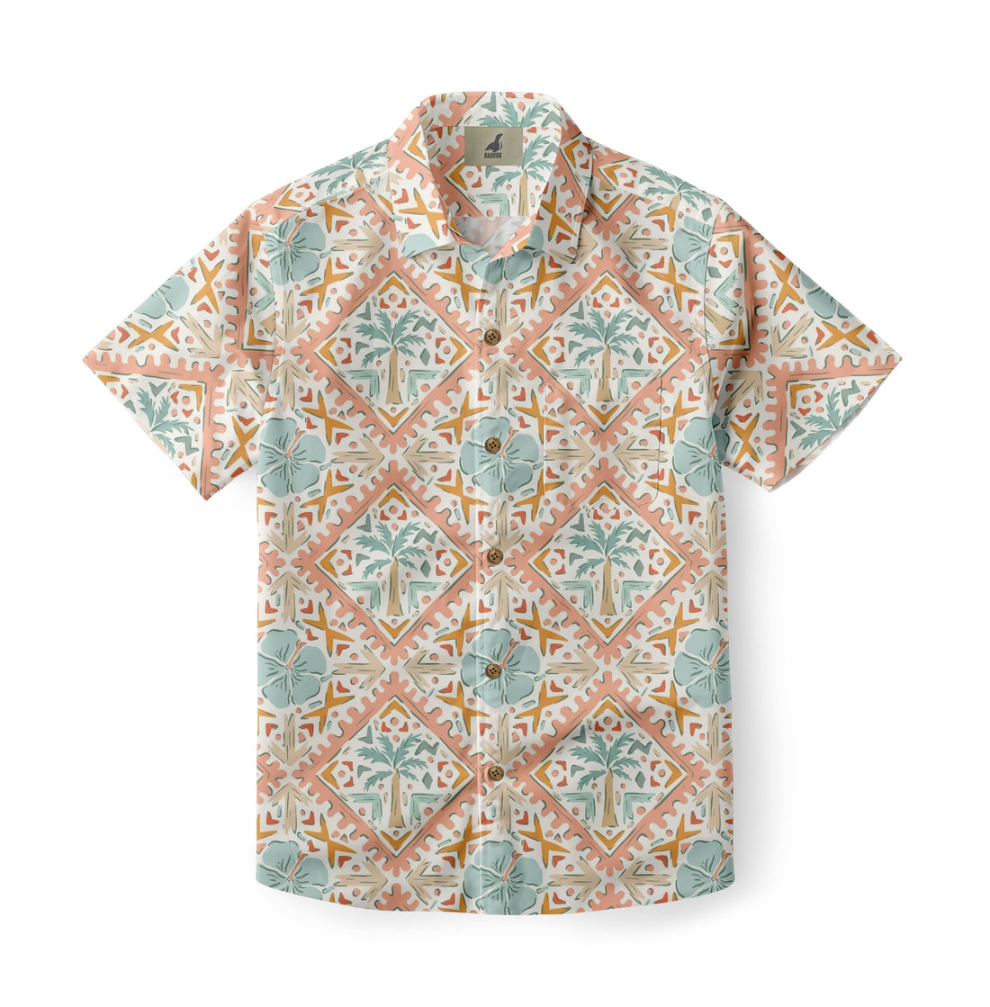 Multi Tropical Floral Hawaiian Shirt