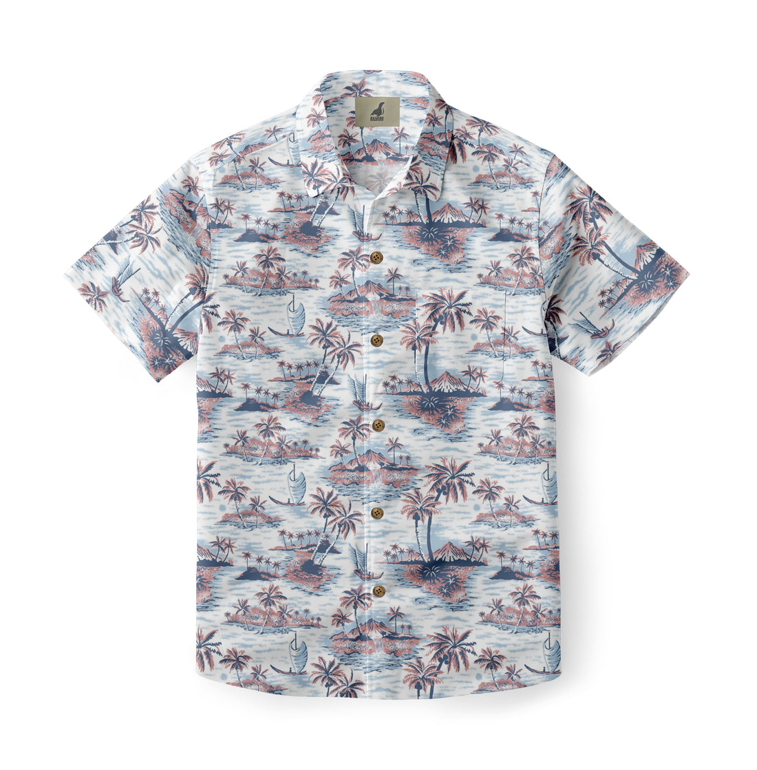 White Tropical Island Hawaiian Shirt