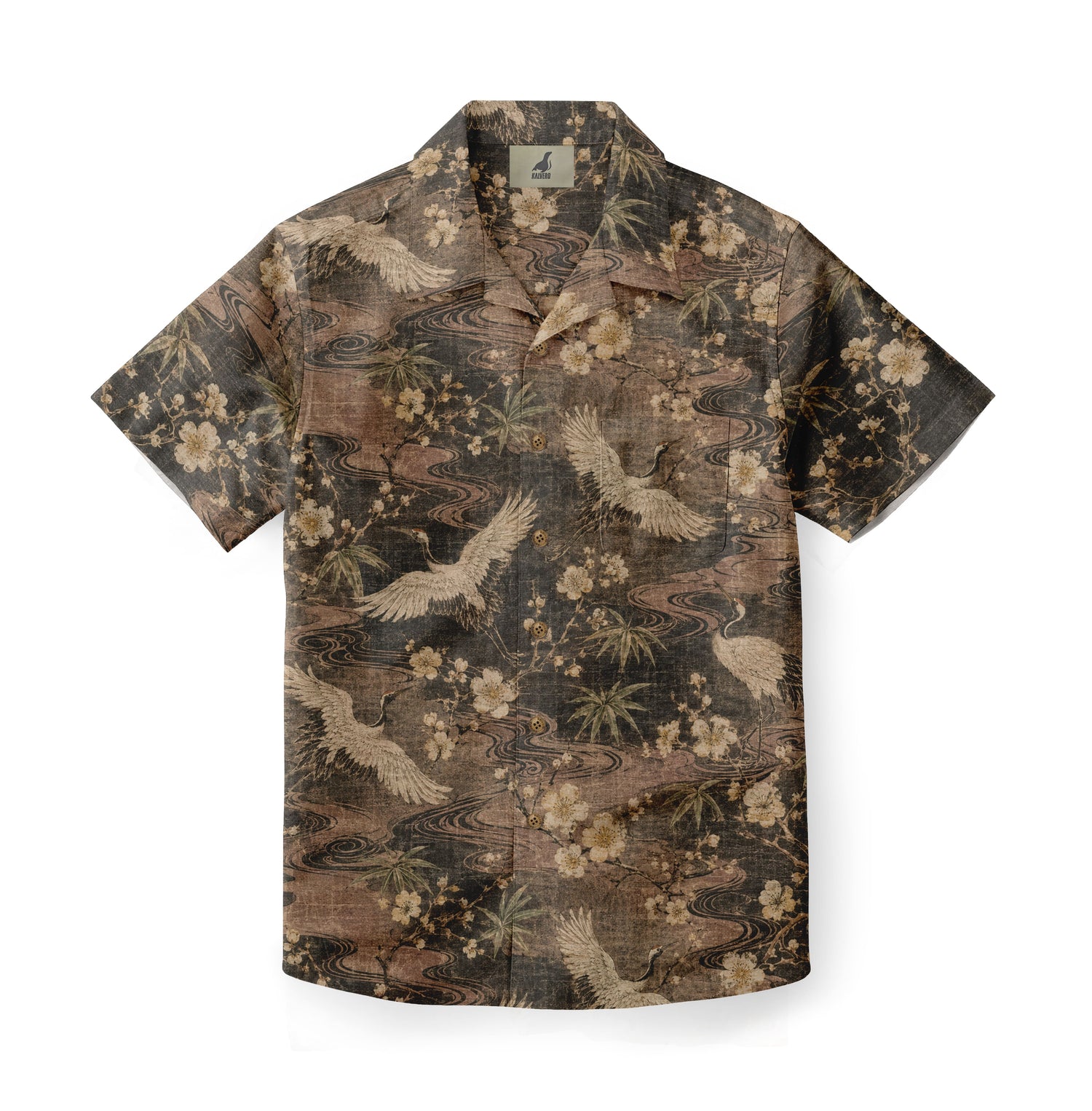 Crane Garden Nocturne Hawaiian shirt