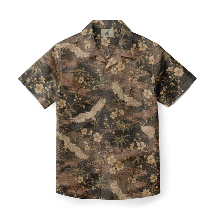Crane Garden Nocturne Hawaiian shirt