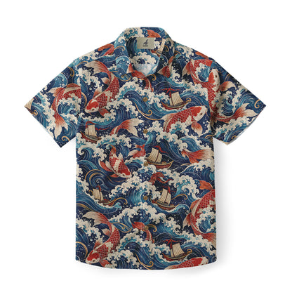 Crimson Koi Voyage Hawaiian Shirt