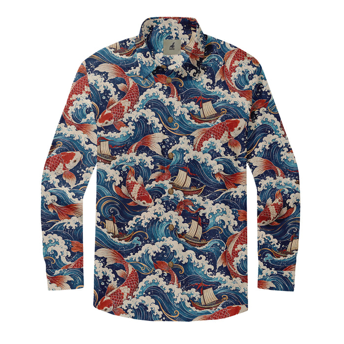 Crimson Koi Voyage Long Sleeve Shirt