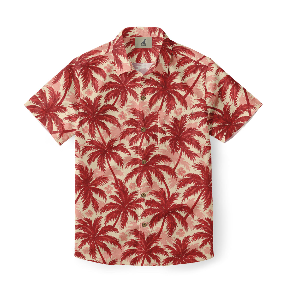 Crimson Palm Grove Hawaiian Shirt