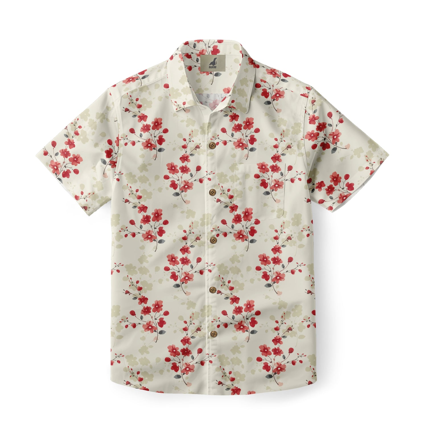 White Tropical Floral Hawaiian Shirt