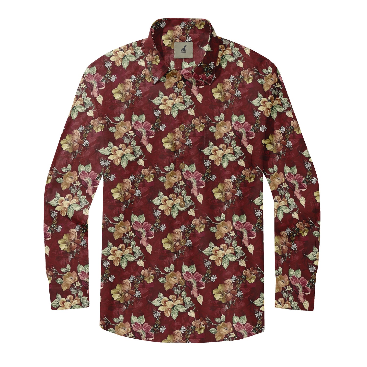 Crimson Garden Vintage Long Sleeve Shirts