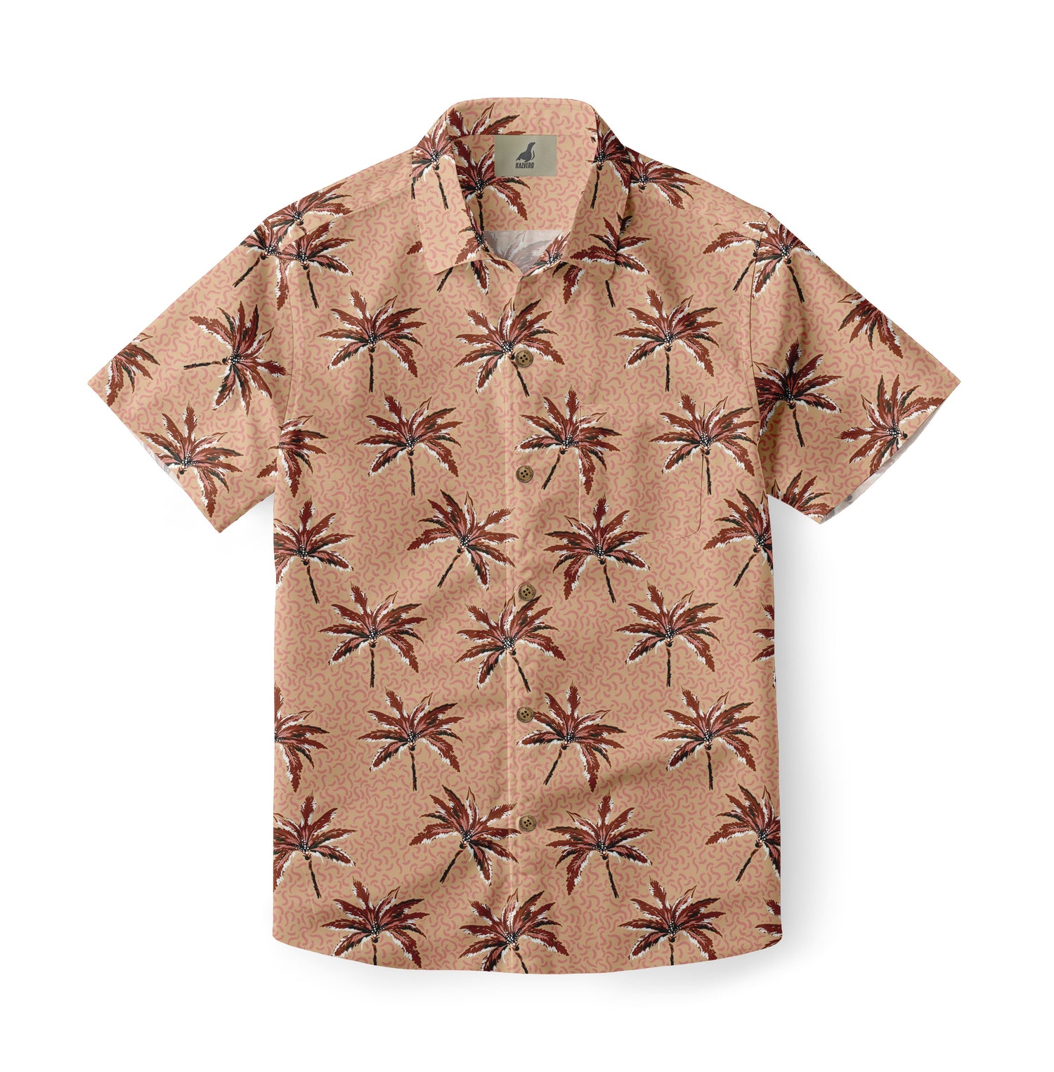 Peach Palm Tree Hawaiian Shirt