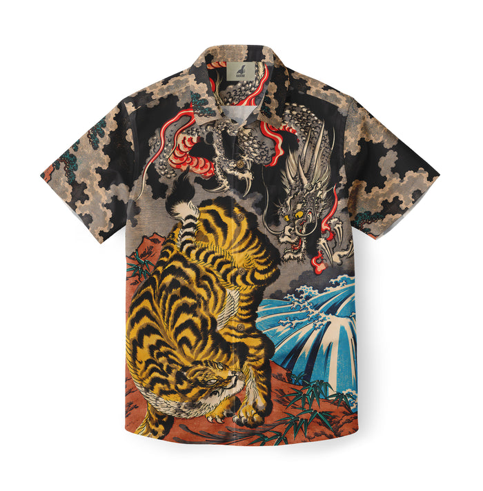 Dragon Tiger Clash Hawaiian Shirt