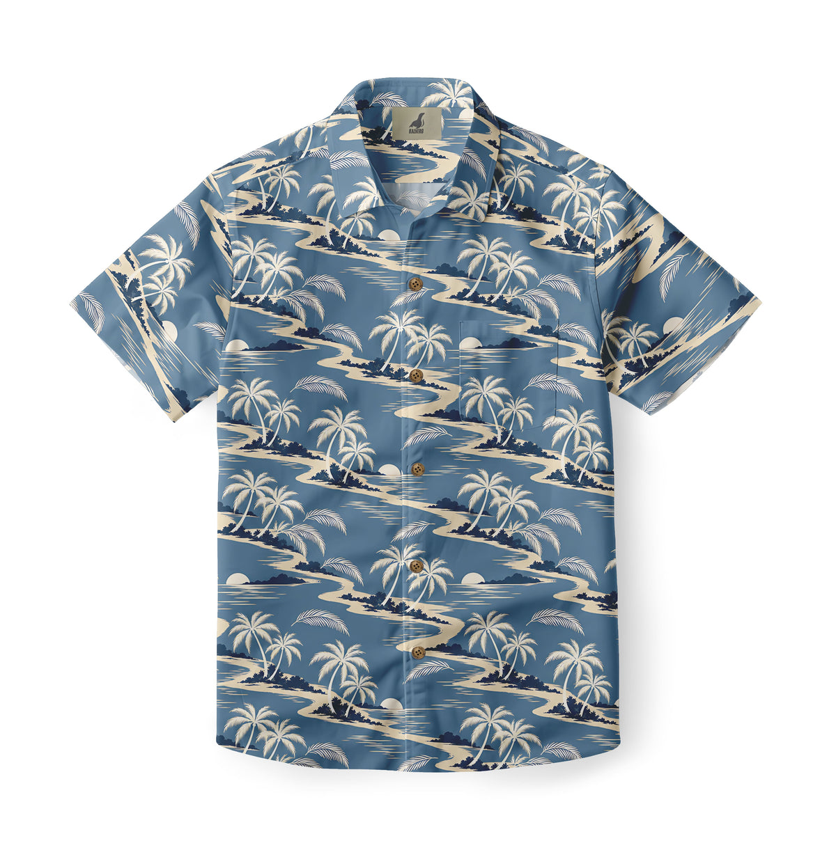 Dusty Blue Sunset Cove Hawaiian Shirt