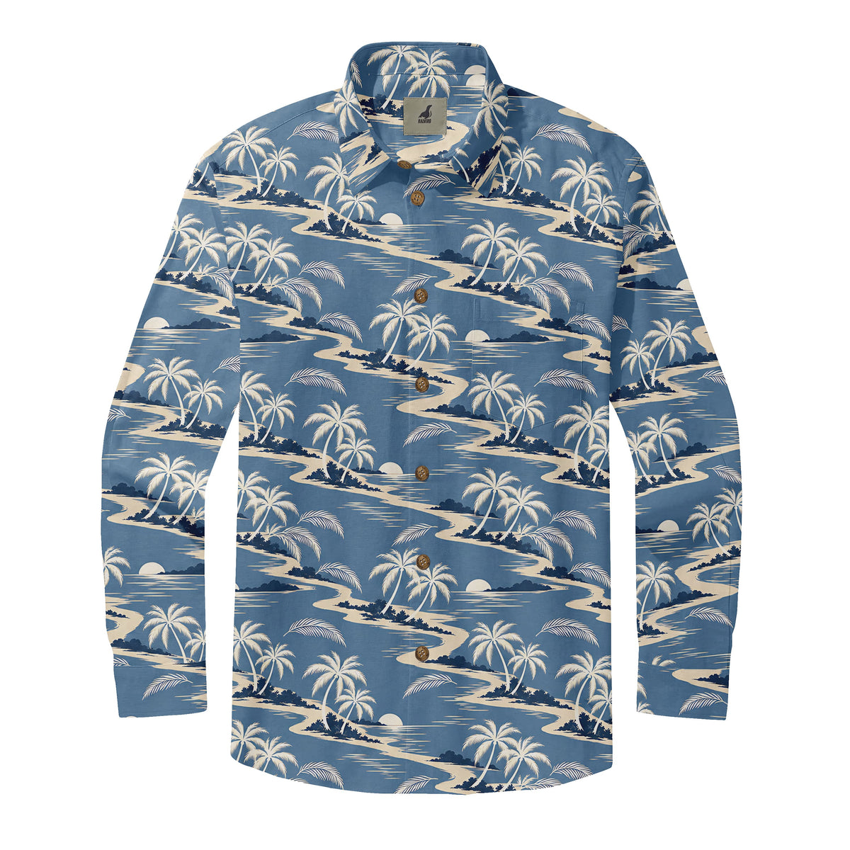 Dusty Blue Sunset Cove Long Sleeve Shirt