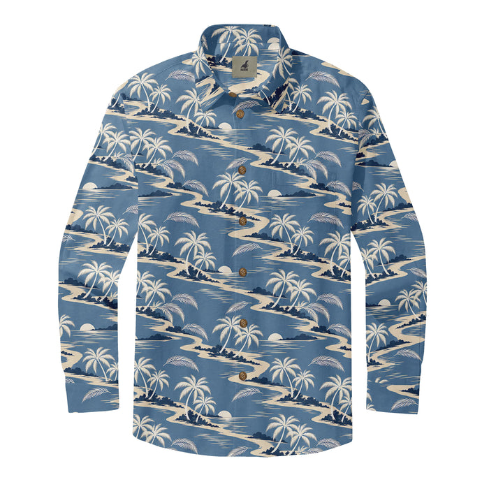 Dusty Blue Sunset Cove Long Sleeve Shirt