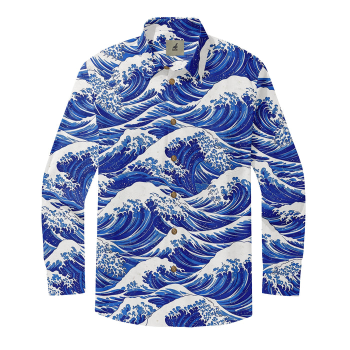 Giant Blue Wave Long Sleeve Shirt