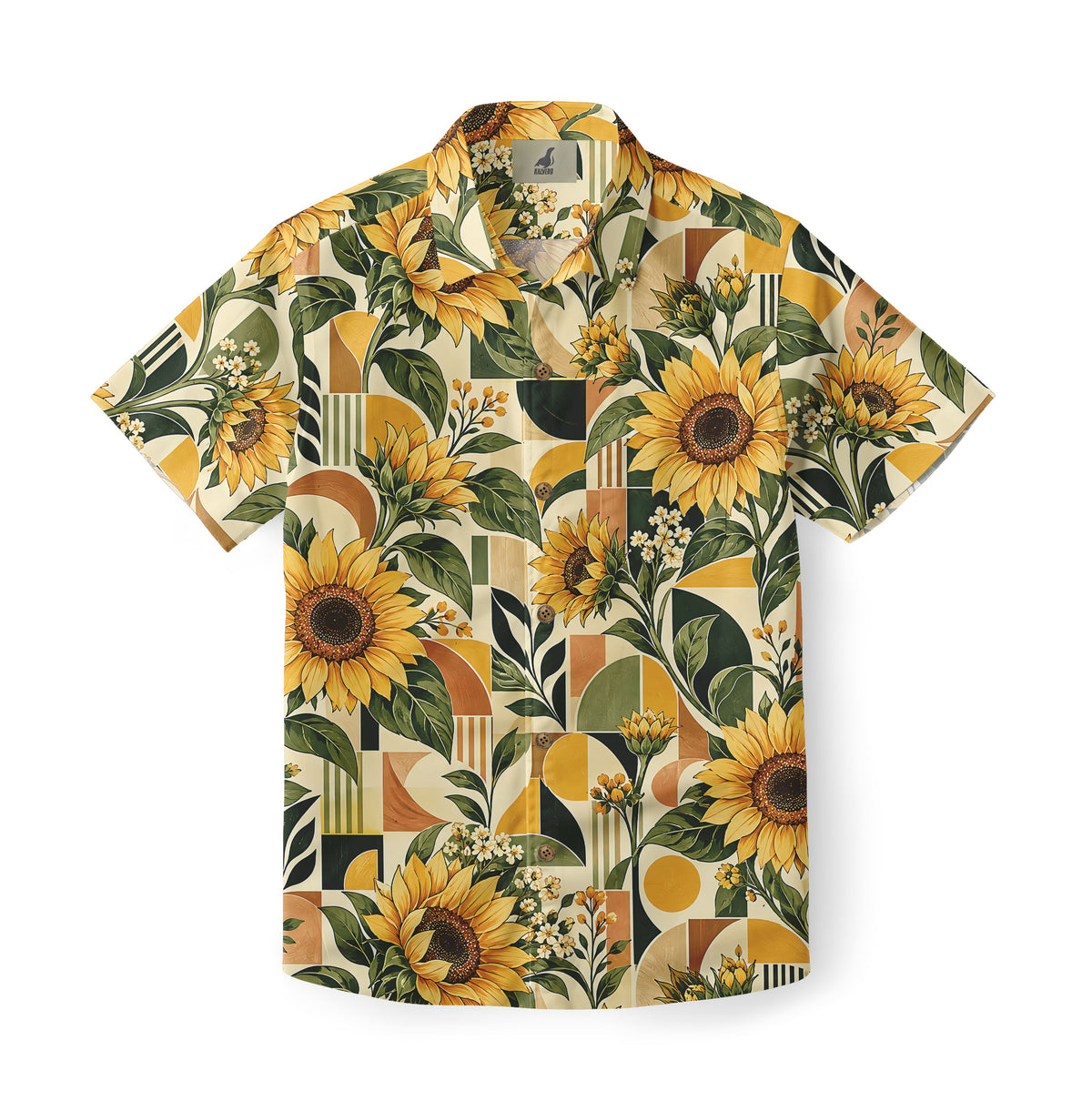 Golden Sunflower Mosaic Hawaiian Shirt