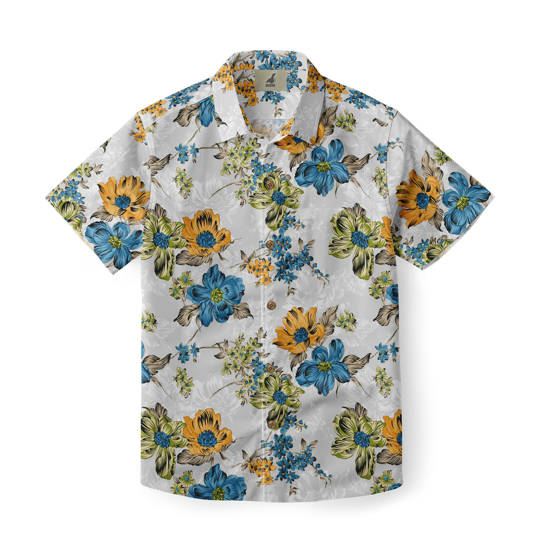 White Tropical Floral Hawaiian Shirt
