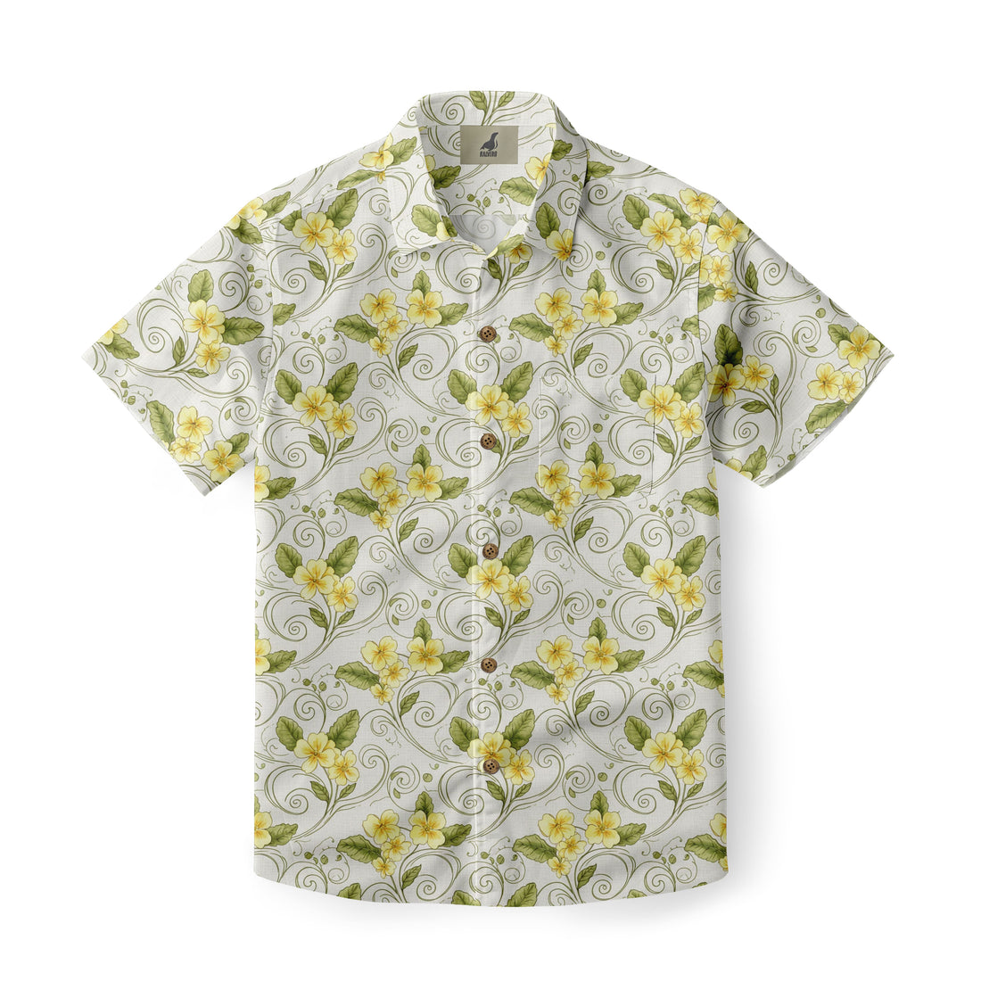 White Yellow Floral Hawaiian Shirt