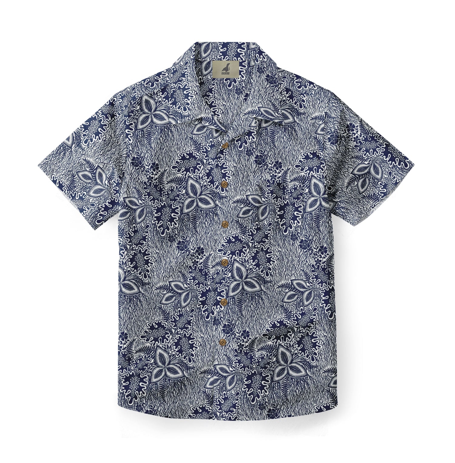 Indigo Reef Bloom Hawaiian Shirt