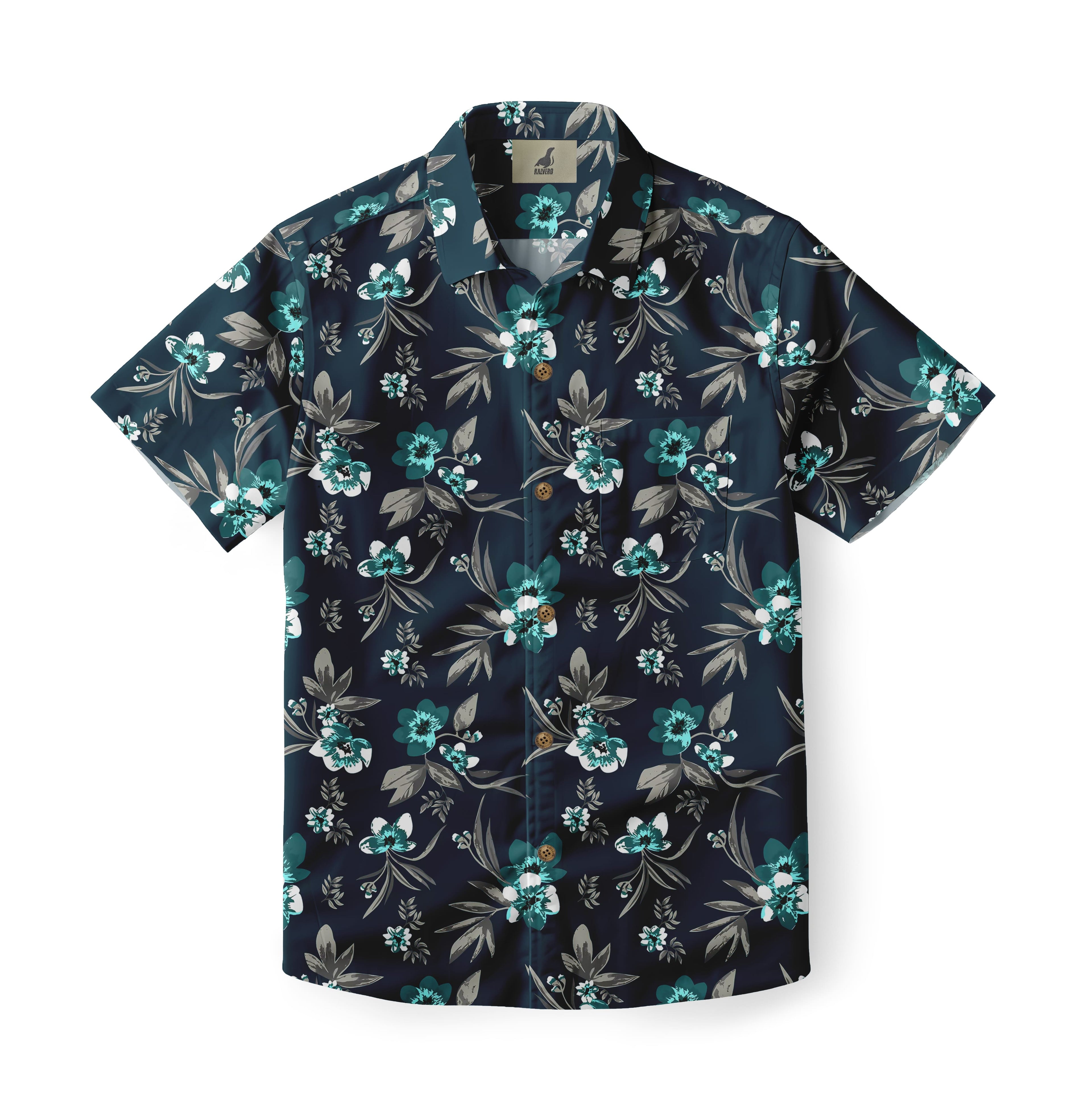 Indigo Twilight Hibiscus Hawaiian Shirt